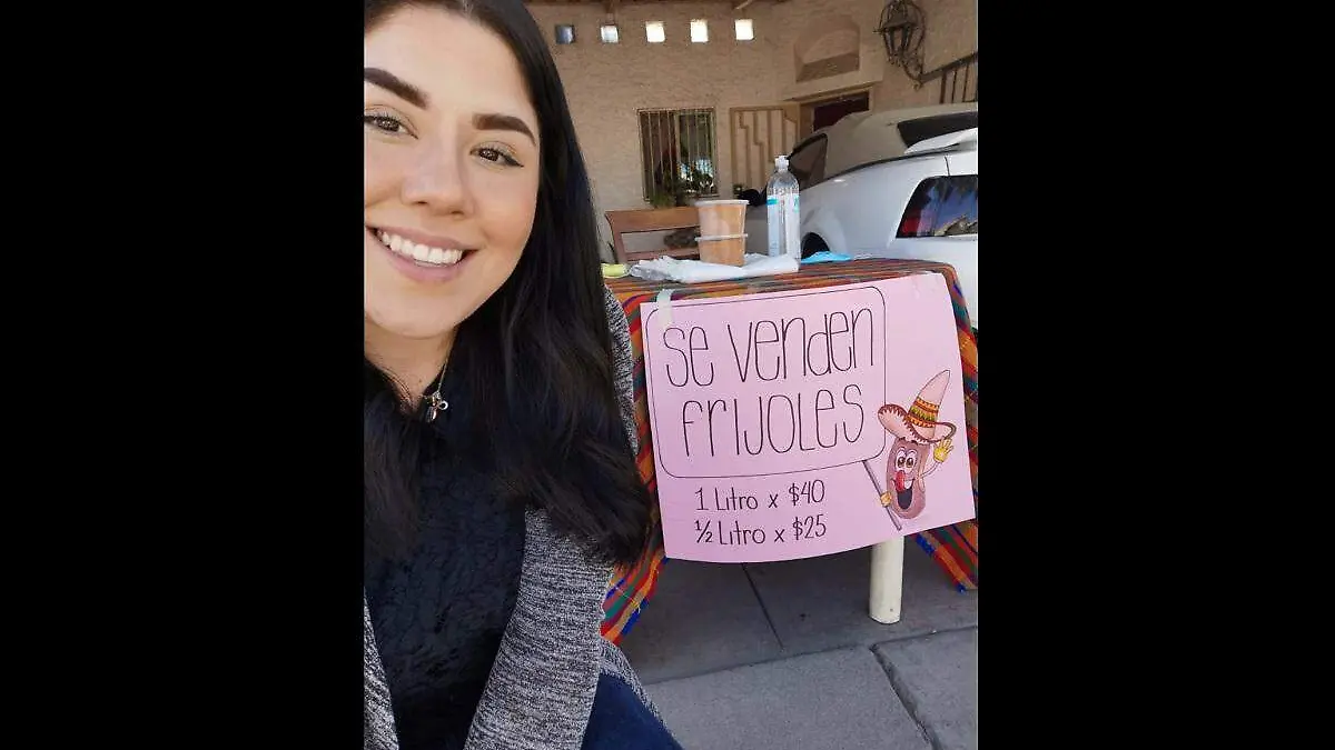 Andree Véjar vende frijoles